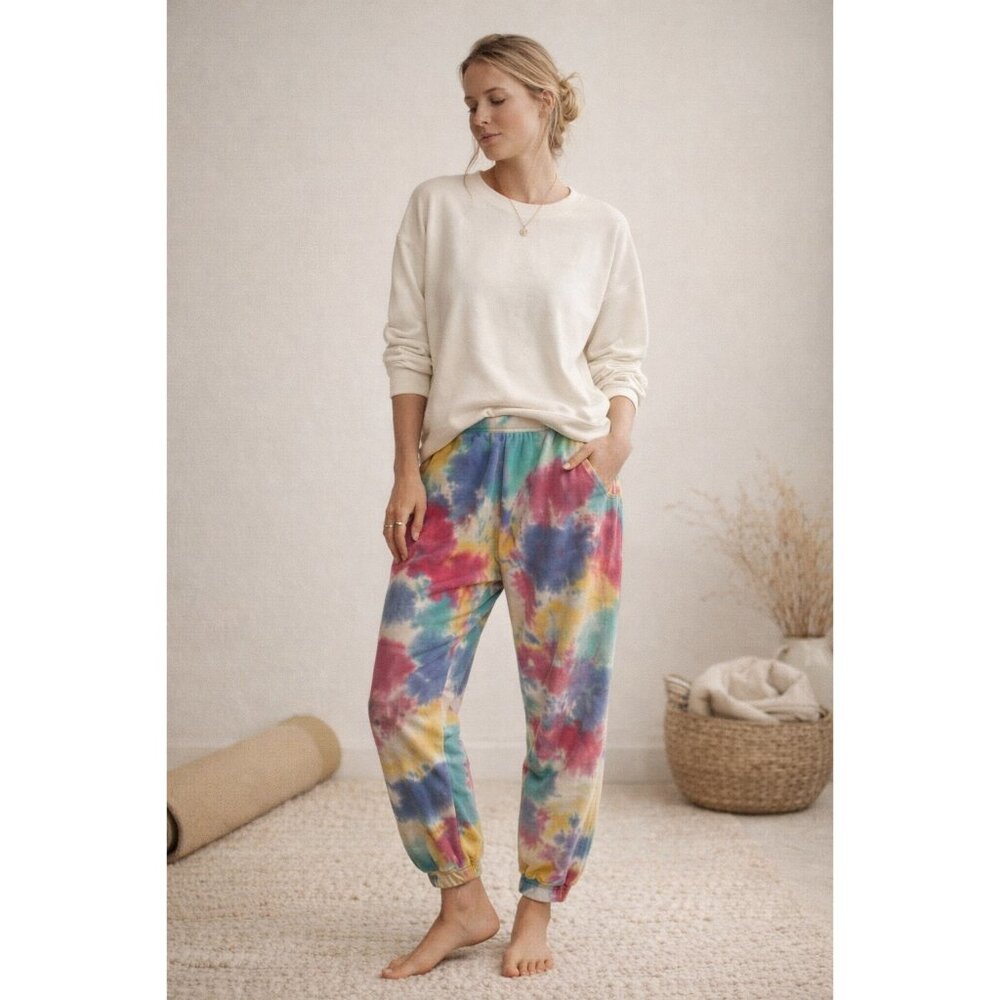 Spiritual Gangster Tie Dye Joggers Women Medium Cotton Sweatpants